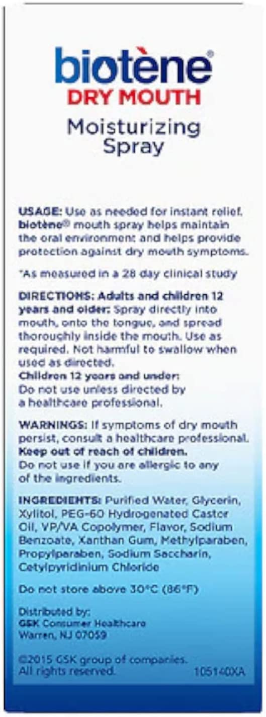 Biotene Dry Mouth Moisturizing Spray Gentle Mint 1.5 Oz iimonoliving