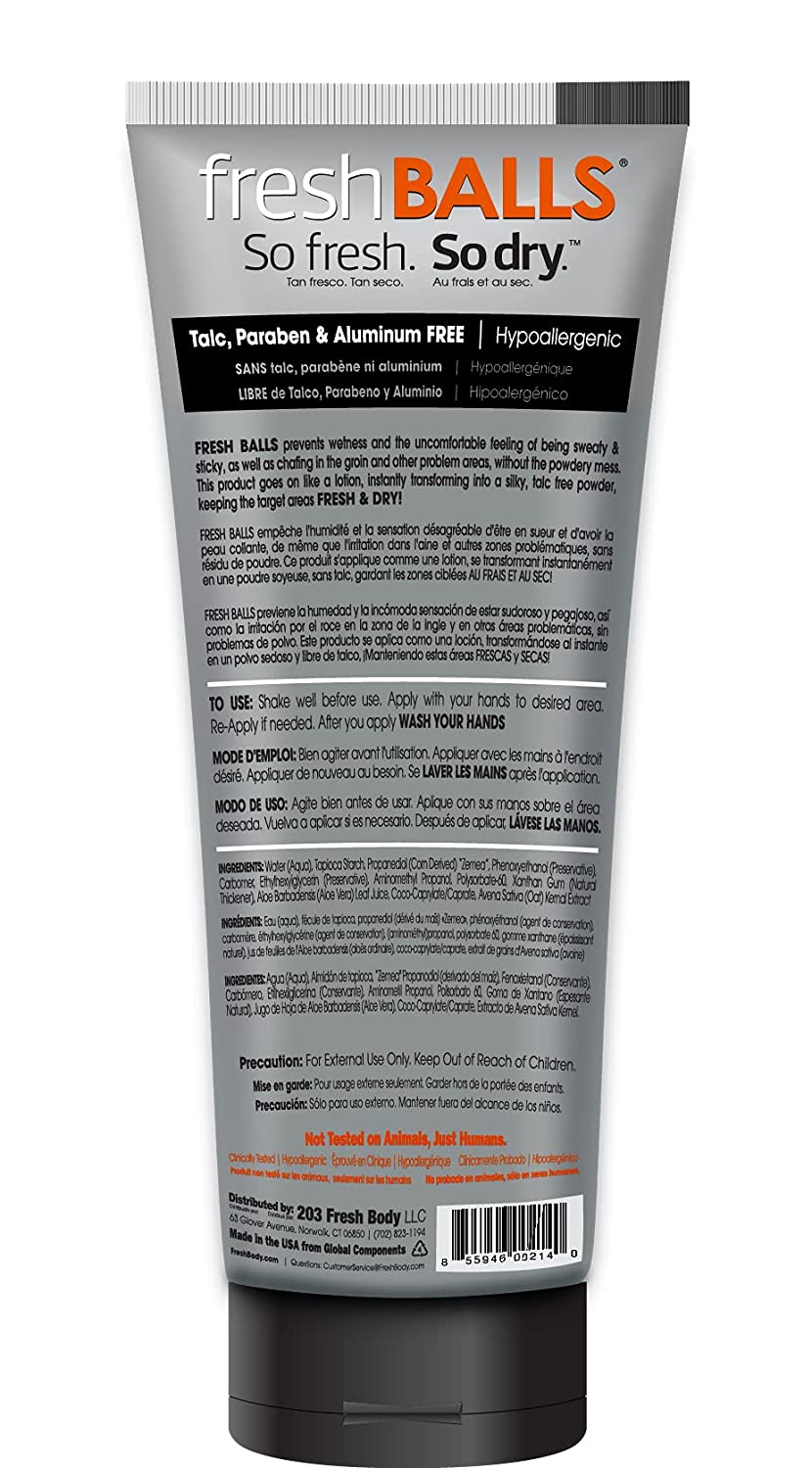 Fresh Body FB Fresh Balls Lotion, 3.4 fl oz AntiChafing Men's
