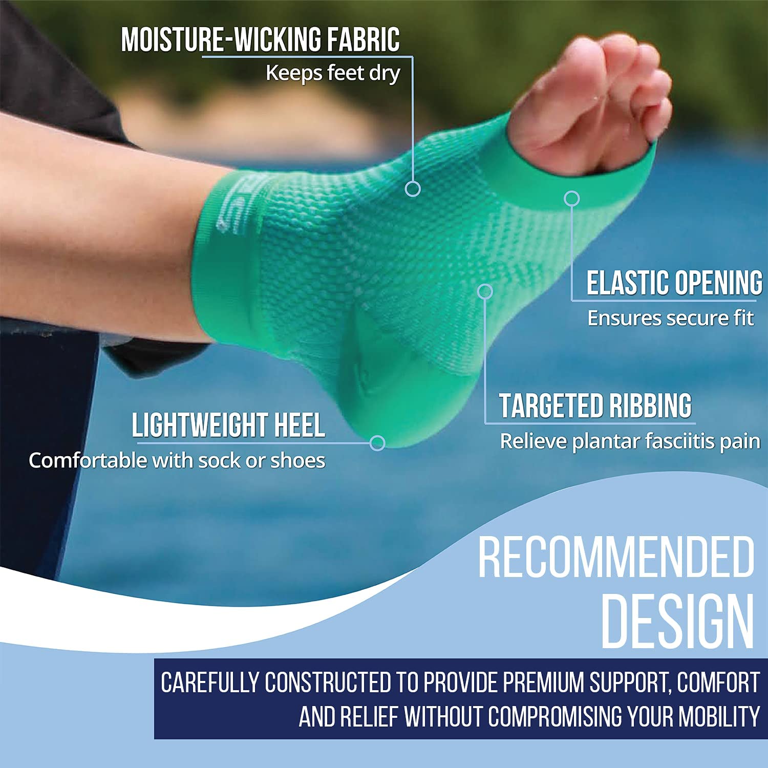 thumbnail image 2 of SB SOX - 2 Pairs Plantar Fasciitis Relief Socks (Black, Medium Gray, Medium) - Product Details 2 of 14