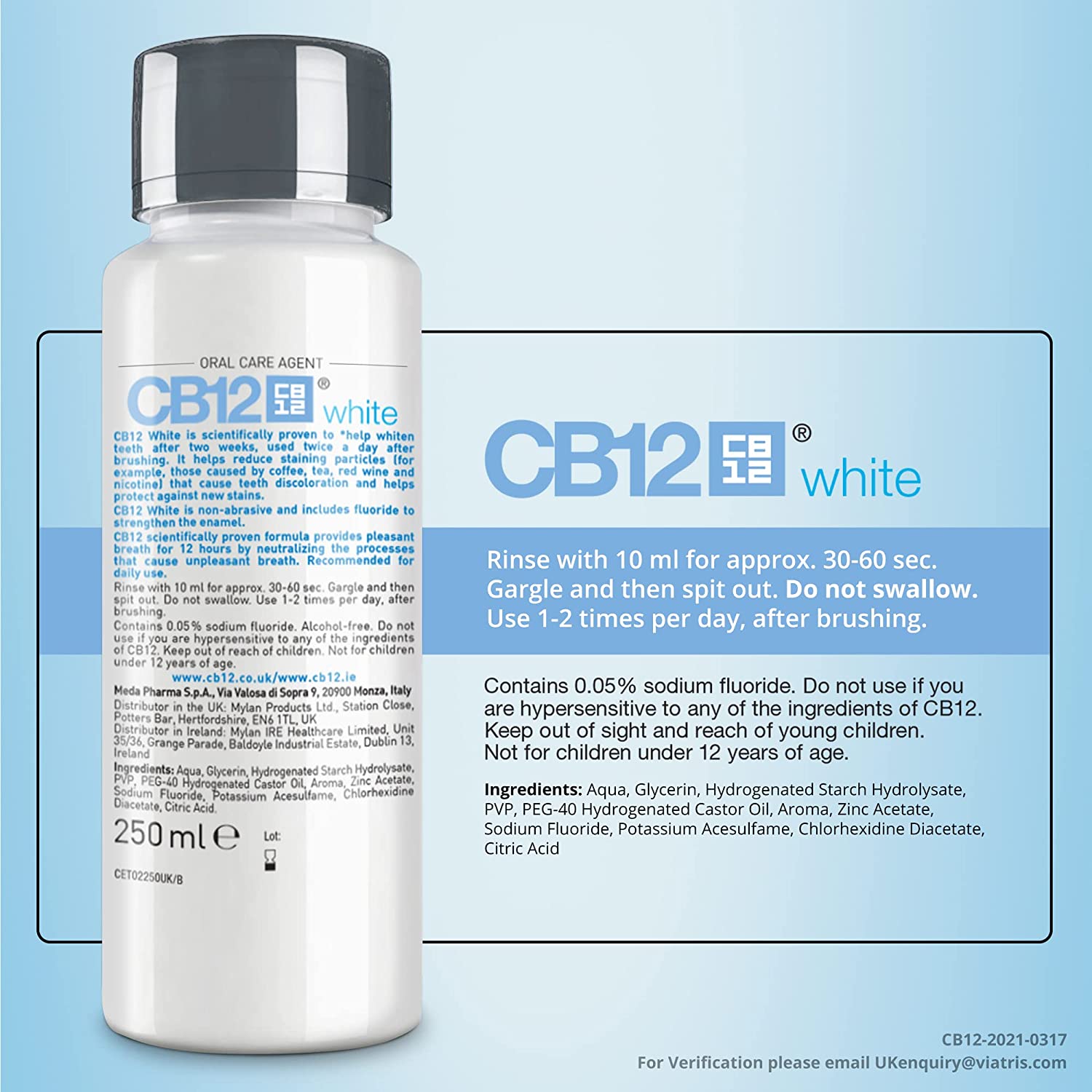 CB12 White Mouthwash, Whiter Teeth After 2 Weeks, Pleasant Breath For ...