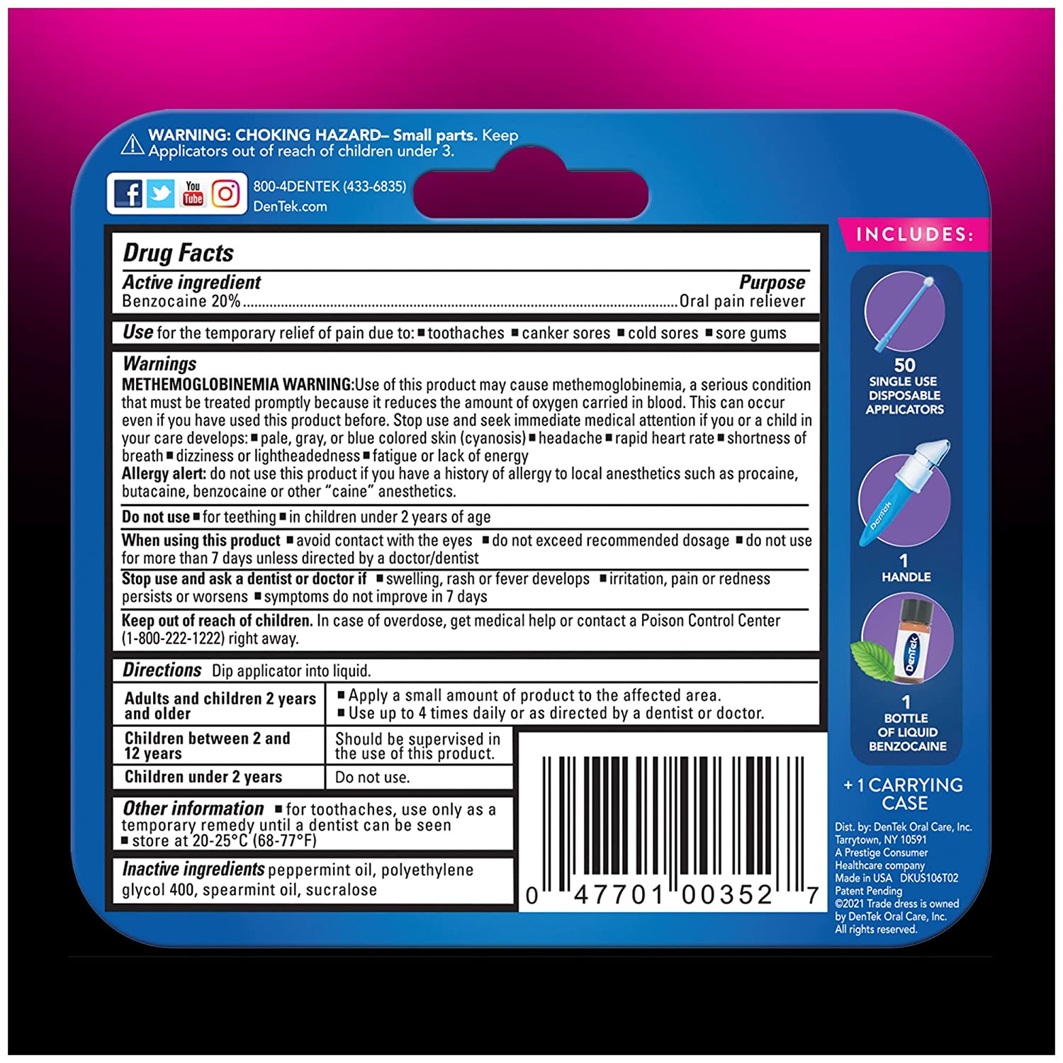 DenTek Instant Oral Pain Relief Maximum Strength Kit for Toothaches