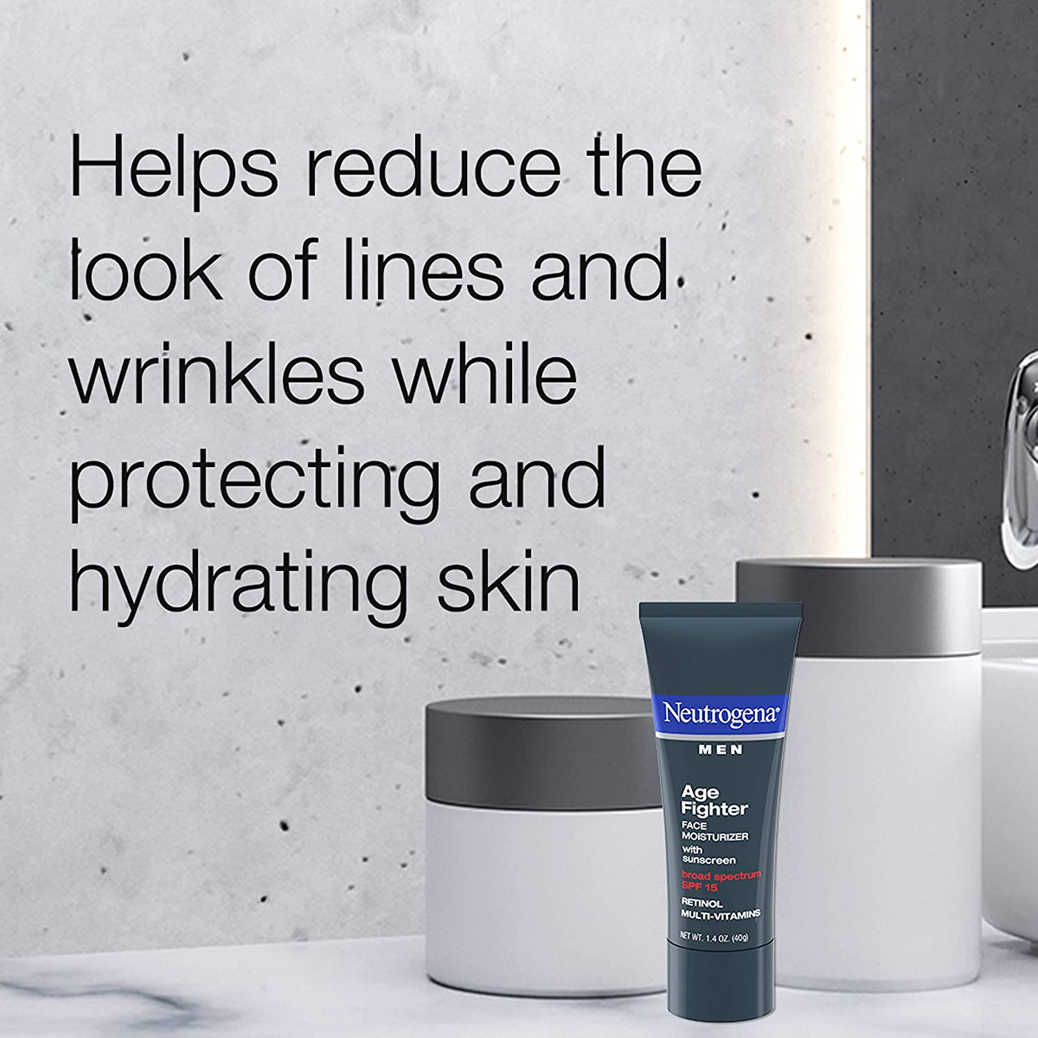 Neutrogena Age Fighter AntiWrinkle Retinol Moisturizer for Men, Daily